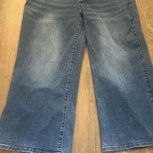 NYDJ Blue Flare Wide Leg Jeans